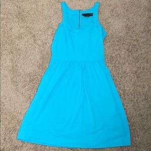 A light blue dress.
